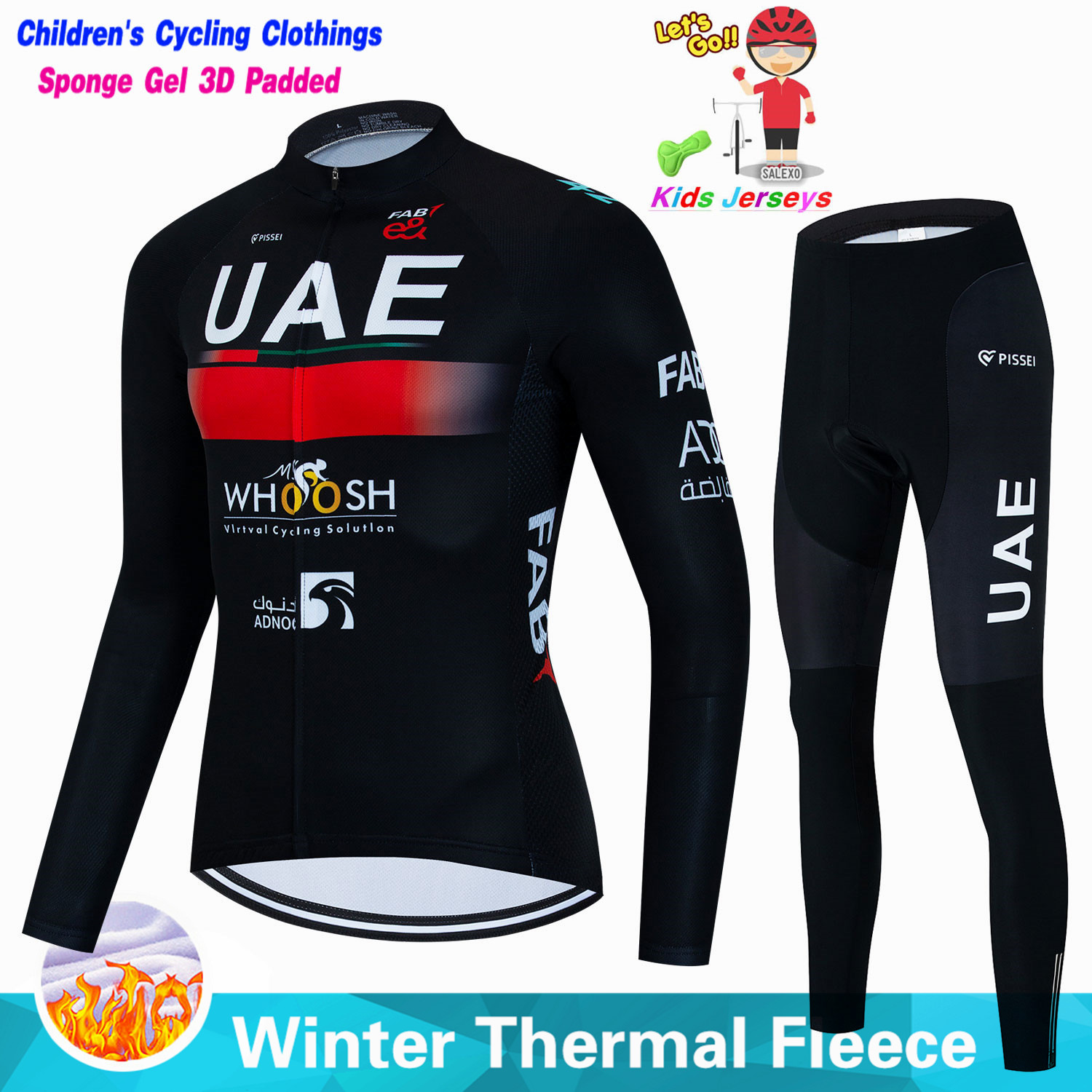 Uae 어린이 겨울 양털 사이클링 저지 세트 어린이 M - Cycling Gear Jersey 리뷰 및 가격