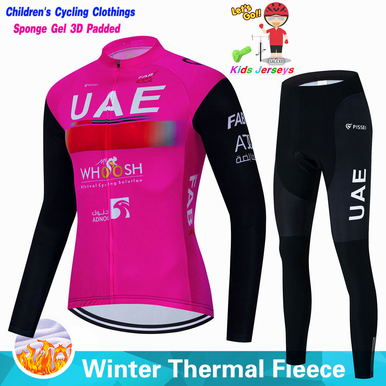 Uae 어린이 겨울 양털 사이클링 저지 세트 어린이 M - Cycling Gear Jersey 리뷰 및 가격